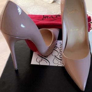 Christian Louboutin Nude Patent Leather Pumps
